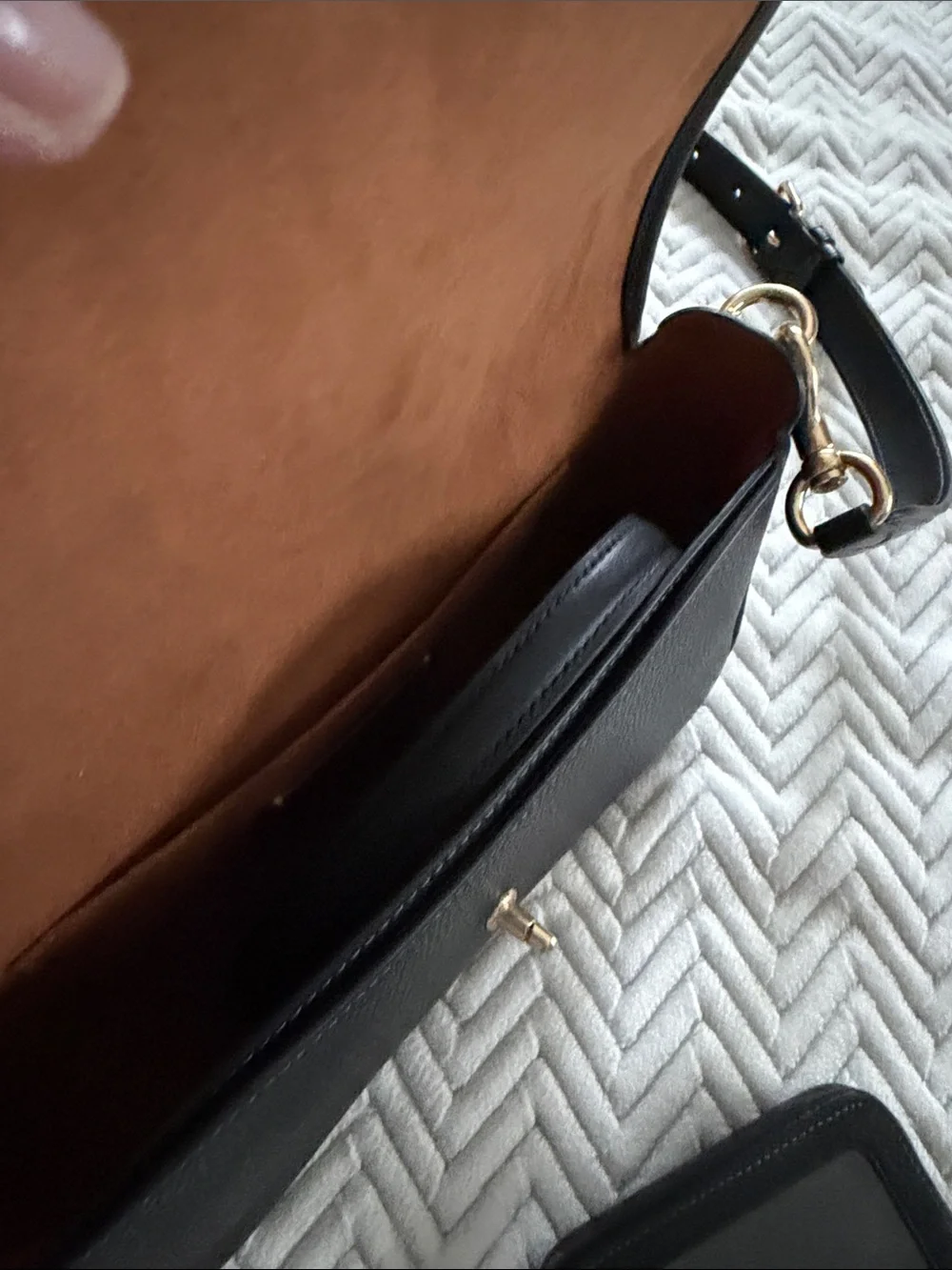 Coach Black Leather Crossbody with Gold Hardware and Cardholder